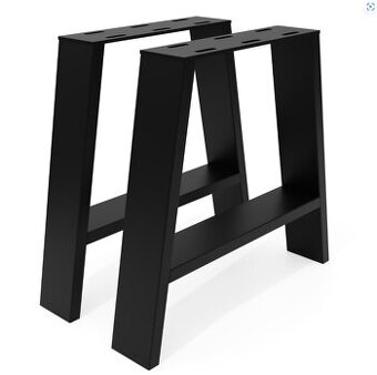 Stolové kovové podnože čierne 2 ks, 30/44×41 cm