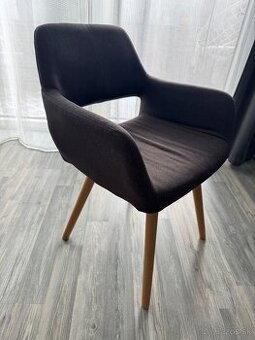 Jedalenske stolicky calunene tmavohnede 4ks