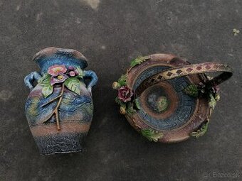 Predám keramická váza a košík
