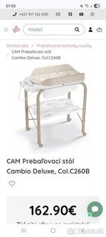 CAM Prebaľovací stôl s vaničkou Cambio Deluxe