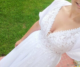 Svadobné šaty - biele, veľkosť 38 - 1