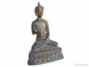 Starožitná Bronzová Soška Buddha - Tibet - 1