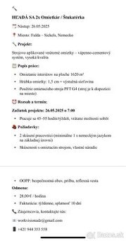 🔨 HĽADÁ SA 2x Omietkár / Štukatérov