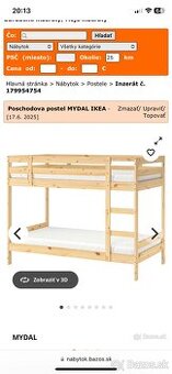 Dvojposchodová postel IKEA