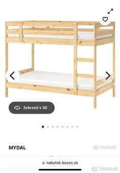 Dvojposchodová postel IKEA