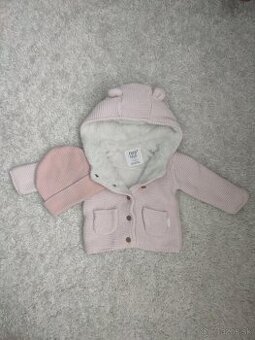 Kabátik/svetrík F&F a čiapka H&M, veľkosť 68