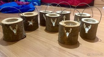 Natural Deko (svadobne) drevene svietniky