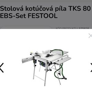 Takmer novy Stolová kotúčová píla TKS 80 EBS-Set FESTOOL