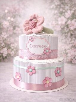 Plienková torta RUŽOVÝ KVIETOK