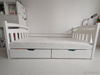 detska biela postel 180x80 cm