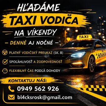 HĽADÁME TAXI VODIČA