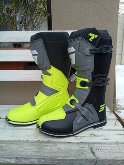 Čižmy topánky SHOT sivé fluo žlté