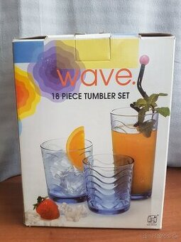 sada 18 sklenených pohárov