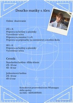 Doučovanie matematiky s Alex