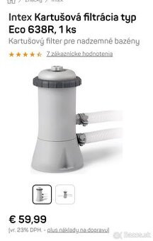 Filtrácia k bazénu INTEX