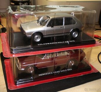 VW GOLF GTI /1976/a MERCEDES BENZ 200D /1968/ 1:24 ,HACHETTE