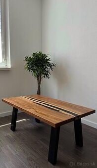 Konferenčný stolík z dubového dreva, 110cm - 1