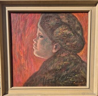 Originál,akad.  maliar Emil Paulovic:Kubko 1970 olejomalba