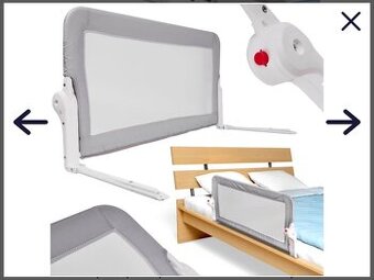 Bezpečnostná zábrana postele 120cm sivá