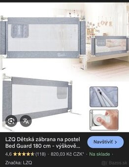 Zabrana na postel NOVA 180x200 cm (ani nerozbalena)