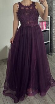 Fialové spoločenské šaty 38/M