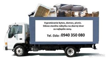Vypratávanie bytov,pivníc,garaží.Odvoz nábytku a odpadu.