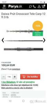 Daiwa Prút Crosscast Tele Carp 12ft 3lb