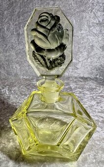 ART Deco flakón citrinove sklo Top stav