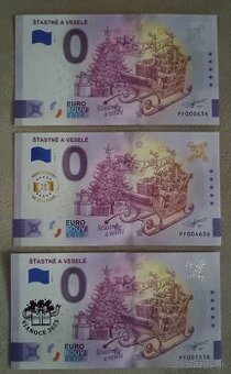 0 euro bankovky Šťastné a veselé 2025