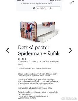 Postel Spiderman 180x80 cm - 1