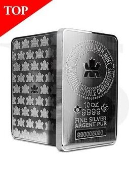 Strieborná tehla 10 oz - Royal Canadian Mint RCM