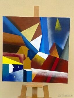 Vlkolínec oľejomaľba moderná