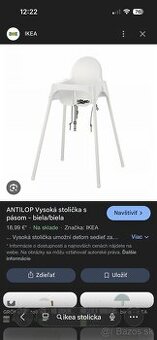 Ikea jedálenská stolička