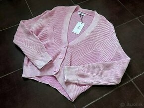 Bledoružový pletený svetrík