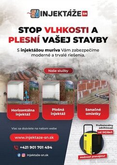 Injektáž, sanácia, odvlhčovanie, podrezanie,stavba, sanačné.