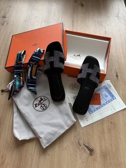 Hermes šľapky 38-24cm