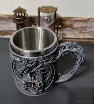 pivný pohár s nerezovou vložkou, nový