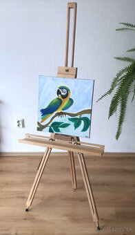 Ručne maľovaný obraz - Exotický papagáj Ara