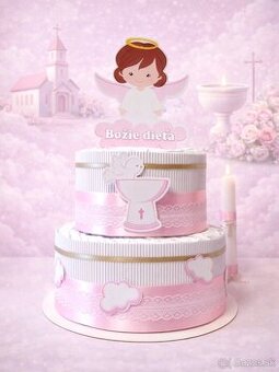 Plienková torta RUŽOVÝ ANJELIK