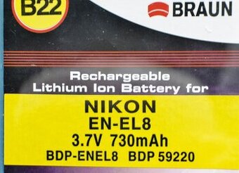 Batéria NIKON EN-EL8 - nová neotvorená.