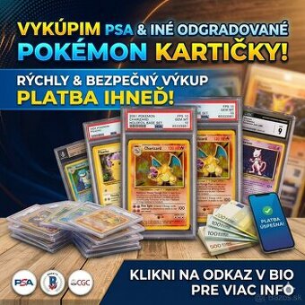 kúpim PSA a iné gradované karty (Pokémon, NHL, NBA)