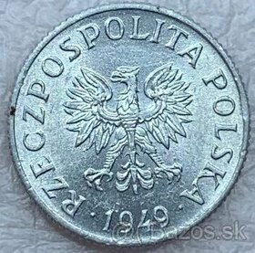 Predám 1 Grosz 1949 Poľsko - vyhľadávaná minca Razobný lesk