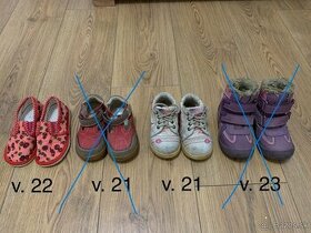 Dievcenska obuv 5 parov - velk. 21, 22, 23