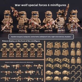 SWAT 6 ks sada vojakou-cierny, alebo pieskovy