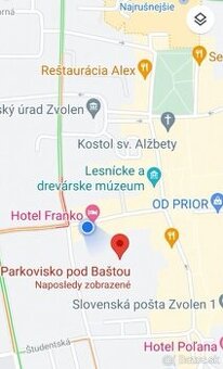 NOVE PARKOVISKO V CENTRE ZVOLENA 1h-1,2euro