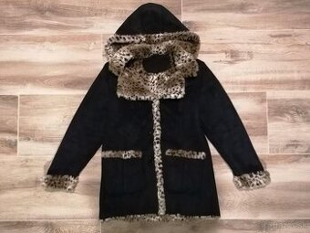 Kvalitný dámsky elegantný tmavý kábát - TOP STAV