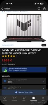 Asus TUF gaming A18 herný notebook