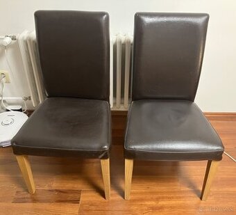 2ks Kožené jedálenské stoličky