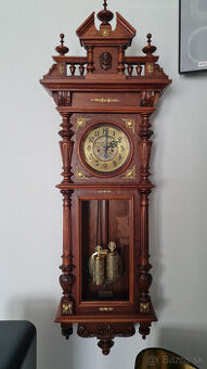 starožitné nástenné hodiny GB s dvojúderom