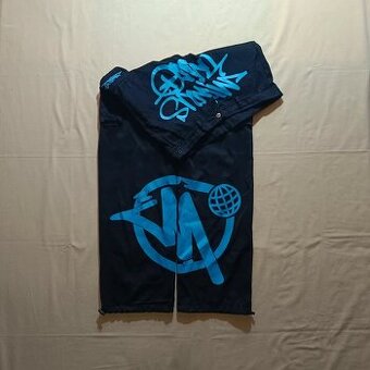 Minus Two čierne cargo baggy nohavice široké nohavice M